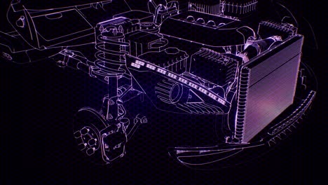 Animación-Holográfica-Del-Modelo-De-Coche-De-Estructura-Metálica-3d-Con-Motor